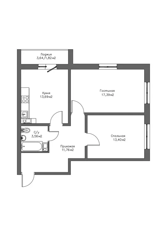 Продаётся 2-к квартира, 63 м - Фото 0