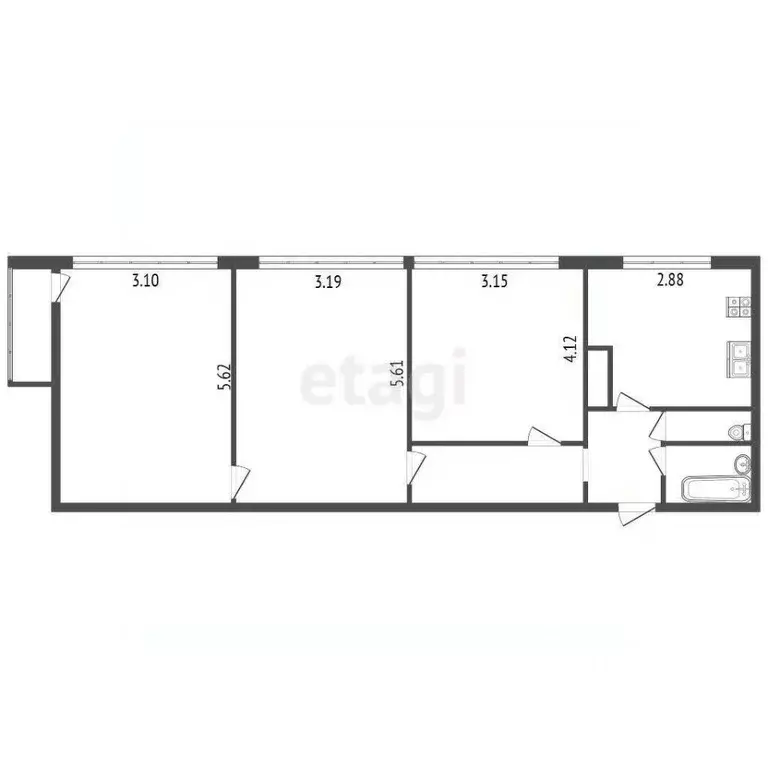 3-к кв. Ленинградская область, Всеволожский район, Лесколовское с/пос, ... - Фото 2