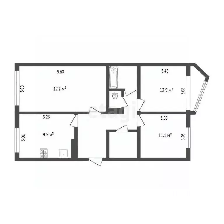 3-к кв. Камчатский край, Петропавловск-Камчатский Спортивная ул., 6 ... - Фото 2