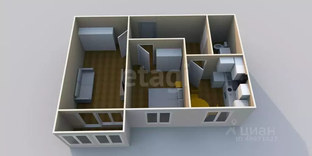 2-к кв. Сахалинская область, Невельск Школьная ул., 87 (44.8 м) - Фото 2