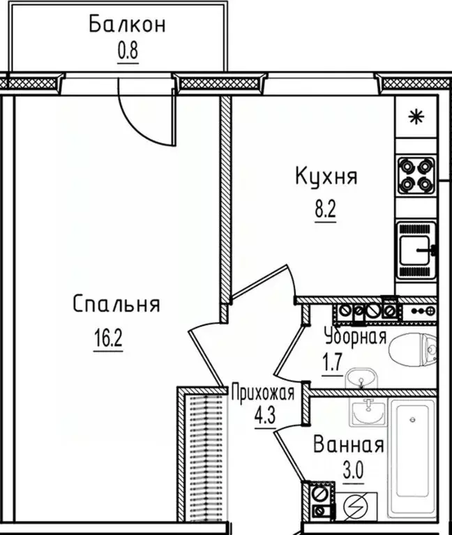 1-к кв. Новгородская область, Старая Русса ул. Чапаева, 2 (34.2 м) - Фото 1