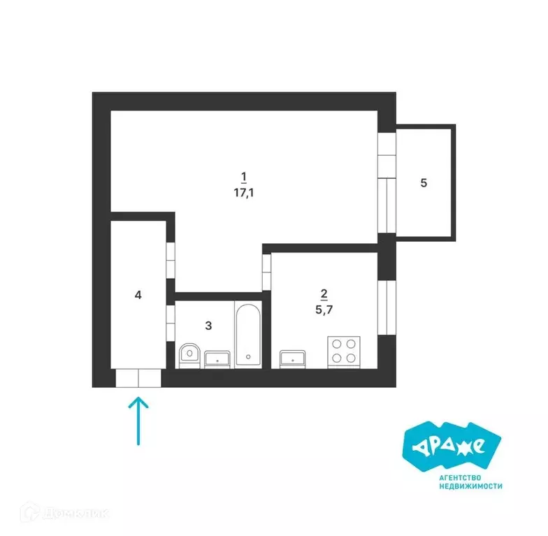 Продаётся 1-к квартира, 29.6 м - Фото 1