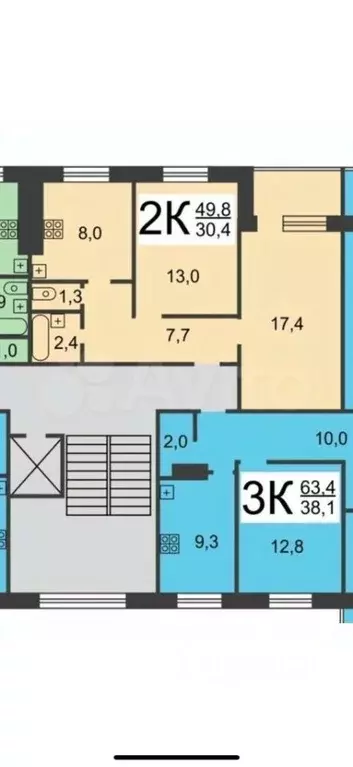 2-к кв. Нижегородская область, Нижний Новгород ул. 40 лет Победы, 2 ... - Фото 2