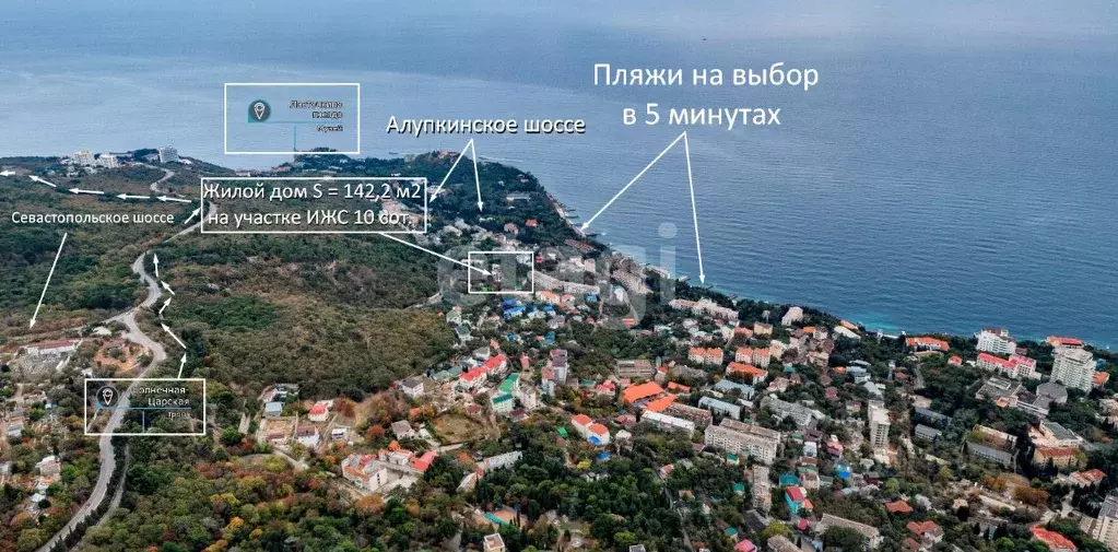 Дом в Крым, Ялта муниципальный округ, Гаспра пгт ш. Алупкинское, 38В ... - Фото 1