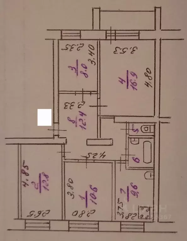 4-к кв. Коми, Сыктывкар ул. Красных Партизан, 57 (74.4 м) - Фото 2