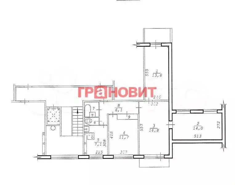 4-к. квартира, 74 м, 9/9 эт. - Фото 0
