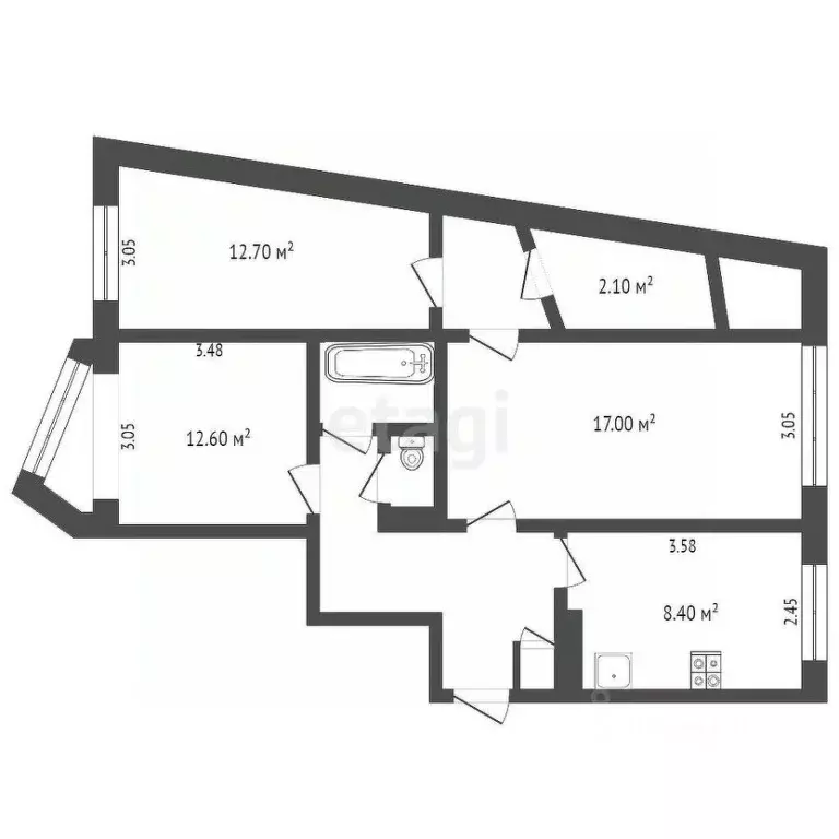 3-к кв. Камчатский край, Петропавловск-Камчатский ул. Академика ... - Фото 2