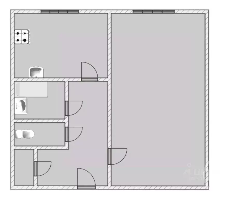 1-к кв. Ленинградская область, Гатчинский муниципальный округ, д. ... - Фото 2