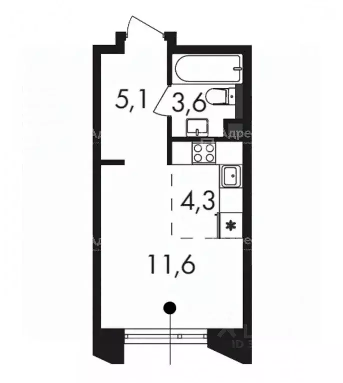 Студия Москва Старый Петровско-Разумовский проезд, 1 (24.6 м) - Фото 1