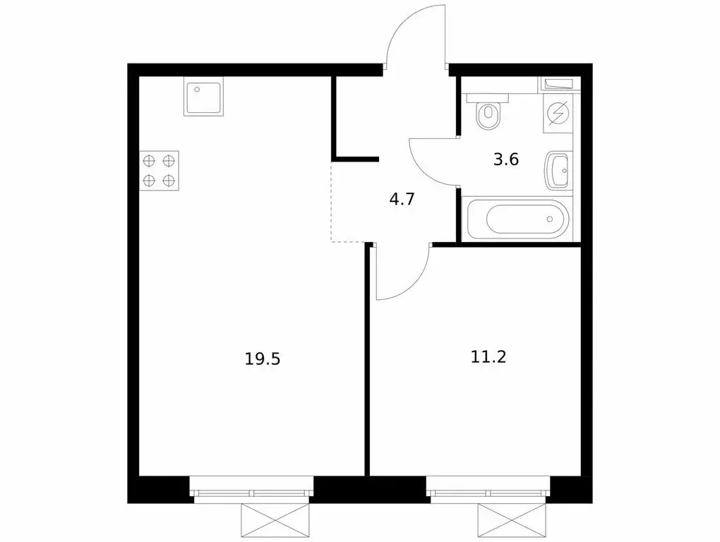 1-комнатная квартира: Котельники, микрорайон Парковый, 1к6 (39 м) - Фото 1