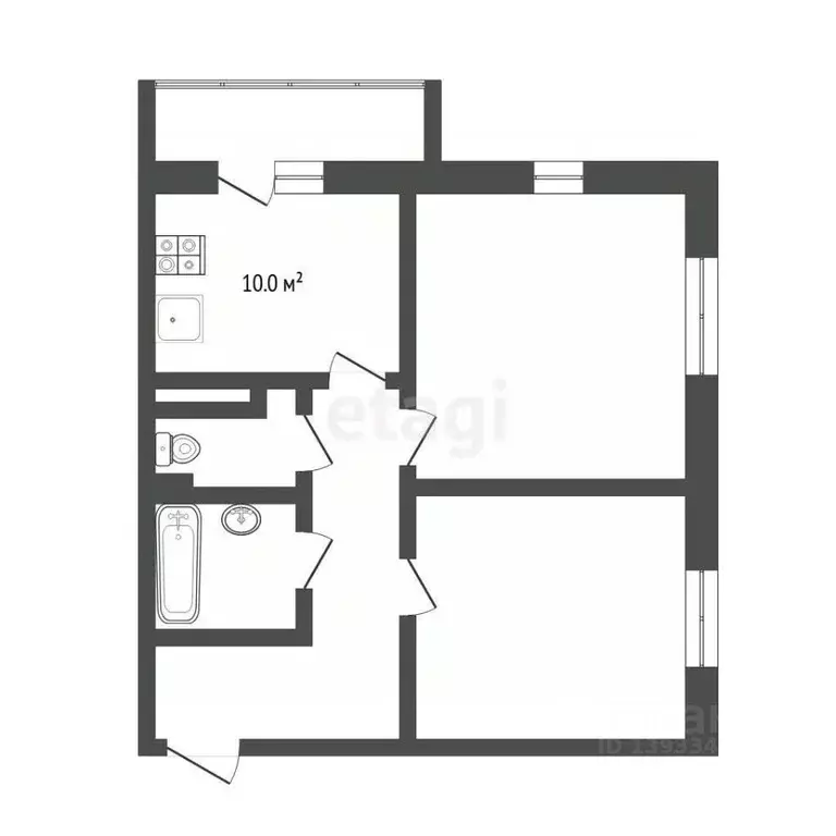 2-к кв. Тюменская область, Тюмень ул. Раушана Абдуллина, 2 (51.9 м) - Фото 2