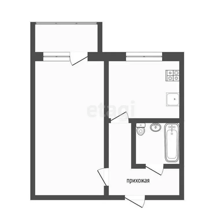 1-комнатная квартира: Ухта, проспект Ленина, 32А (28.4 м) - Фото 0