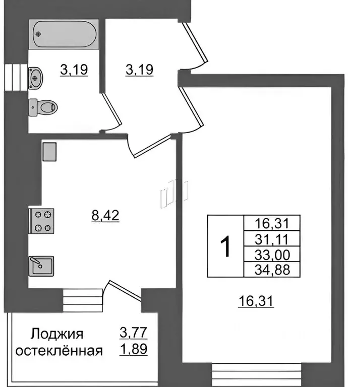 1-к кв. Калининградская область, Светлогорск ул. Цветочная, 9 (35.0 м) - Фото 1