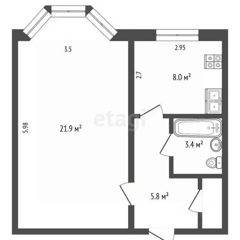 1-к кв. Ямало-Ненецкий АО, Новый Уренгой 2-й мкр, ул. ... - Фото 2