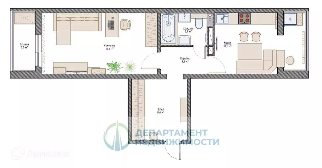 Продаётся 1-к квартира, 47.1 м - Фото 1