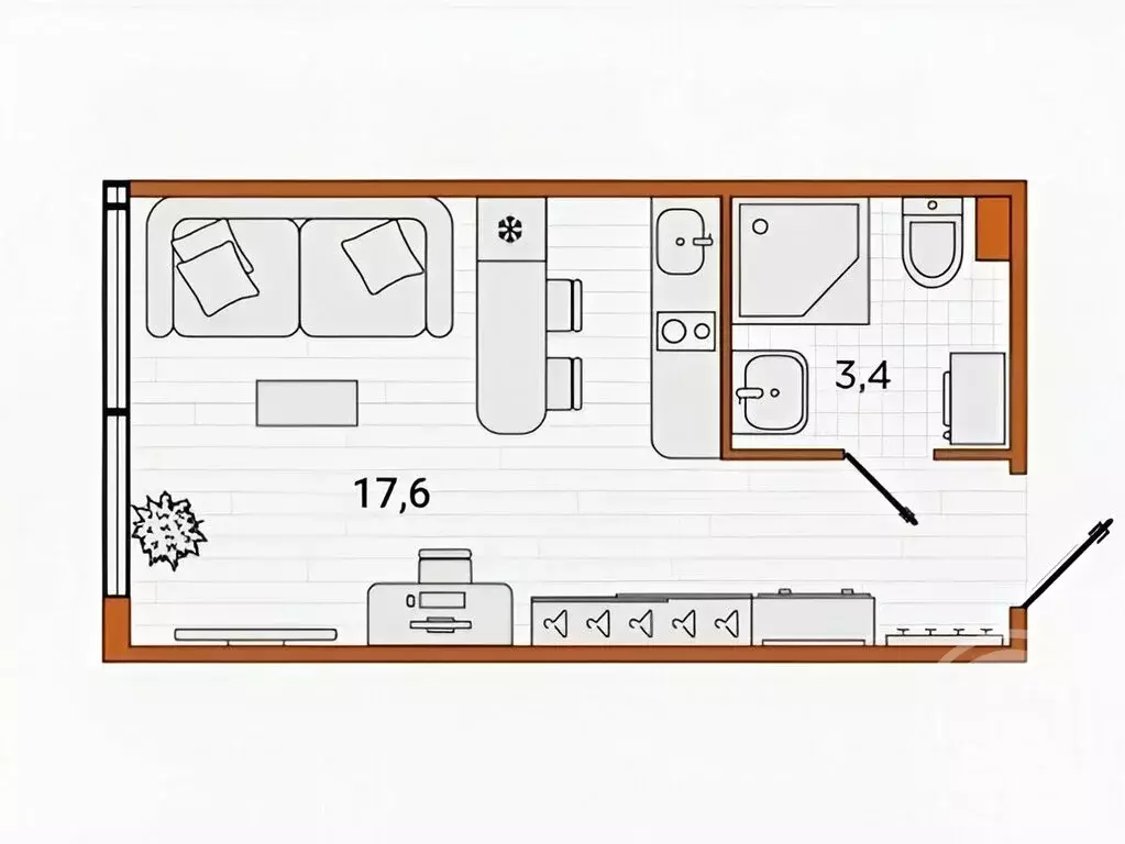 Квартира-студия: посёлок Парголово, Толубеевский проезд, 8к2 (21 м) - Фото 1
