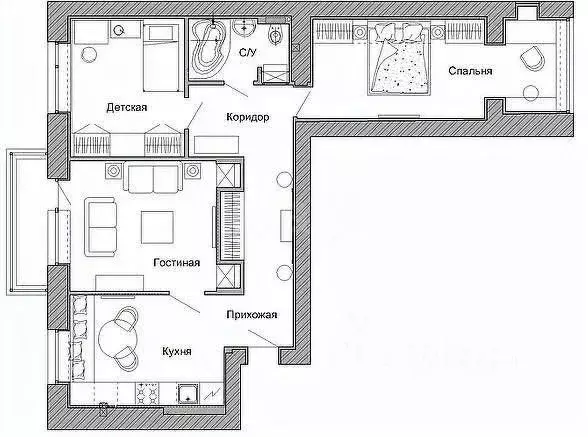 3-к кв. Тульская область, Тула ул. Токарева, 81 (71.5 м) - Фото 2