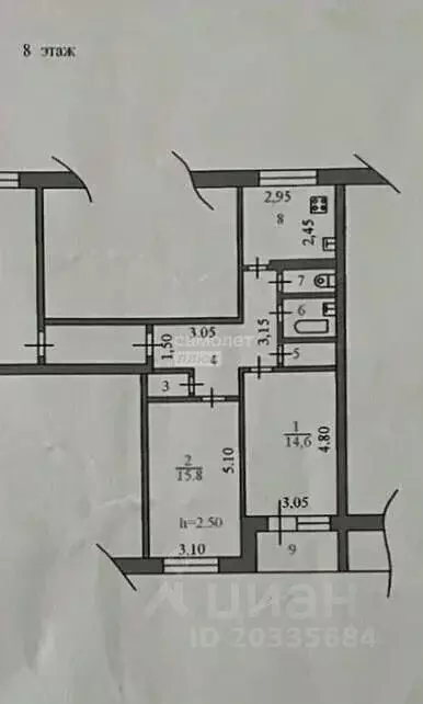 2-к кв. Пензенская область, Пенза Ладожская ул., 57 (54.5 м) - Фото 2