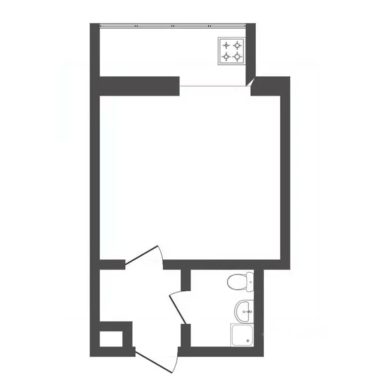 Студия Тюменская область, Тюмень Харьковская ул., 83 (17.2 м) - Фото 2