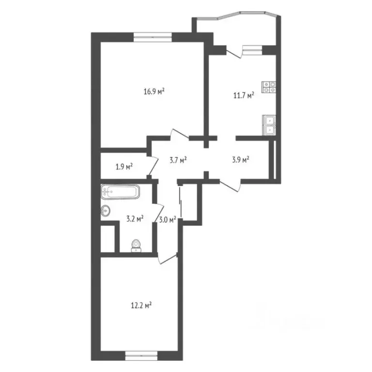 2-к кв. Калужская область, Калуга ул. Фомушина, 6 (59.6 м) - Фото 2