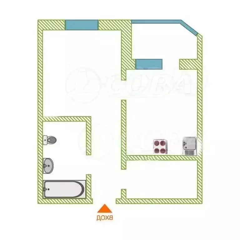 1-комнатная квартира: деревня Патрушева, улица Петра Ершова, 7 (41.1 ... - Фото 1