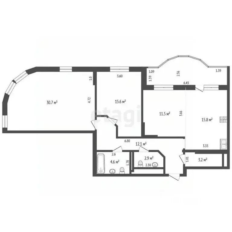 3-к кв. Ульяновская область, Ульяновск пер. Суворова, 27 (96.7 м) - Фото 1