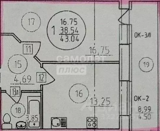 1-к кв. Липецкая область, Липецк ул. А.Г. Стаханова, 69 (39.0 м) - Фото 1