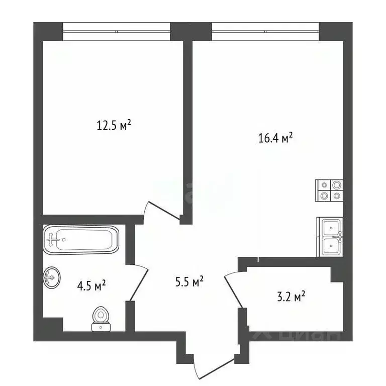 1-к кв. Москва ул. Петра Кончаловского, 7к1 (42.1 м) - Фото 2