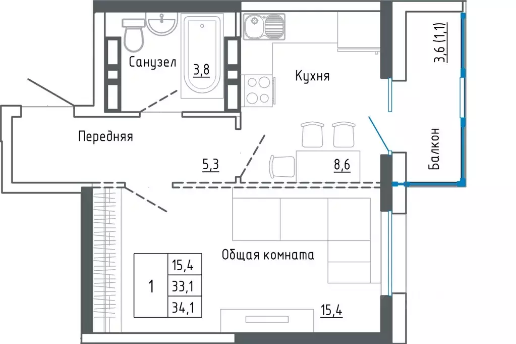 1-к кв. Приморский край, Уссурийск ул. Александра Францева, 44 (36.8 ... - Фото 0