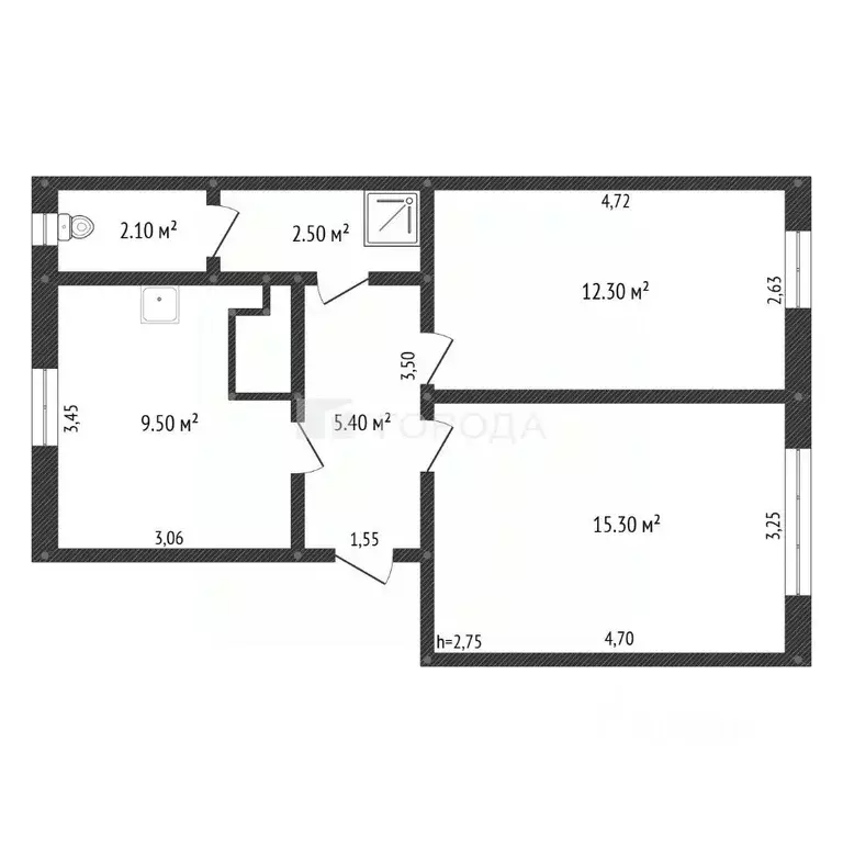 2-к кв. Кемеровская область, Прокопьевск Пионерская ул., 14 (47.1 м) - Фото 2