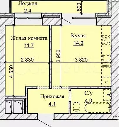1-к. квартира, 37,1 м, 17/17 эт. - Фото 0