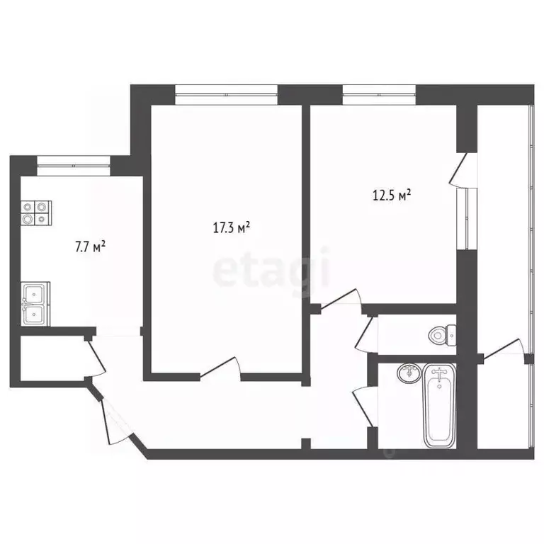 2-к кв. Челябинская область, Челябинск Шенкурская ул., 3 (50.2 м) - Фото 1