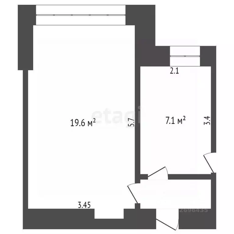 Комната Москва Новоостаповская ул., 4К1 (26.7 м) - Фото 1