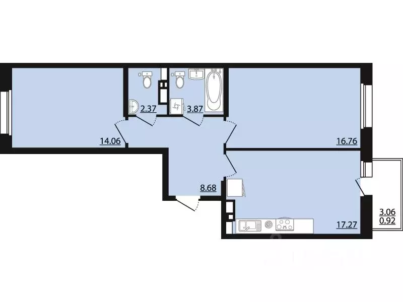 2-к кв. Воронежская область, Рамонский район, Яменское с/пос, пос. ... - Фото 1