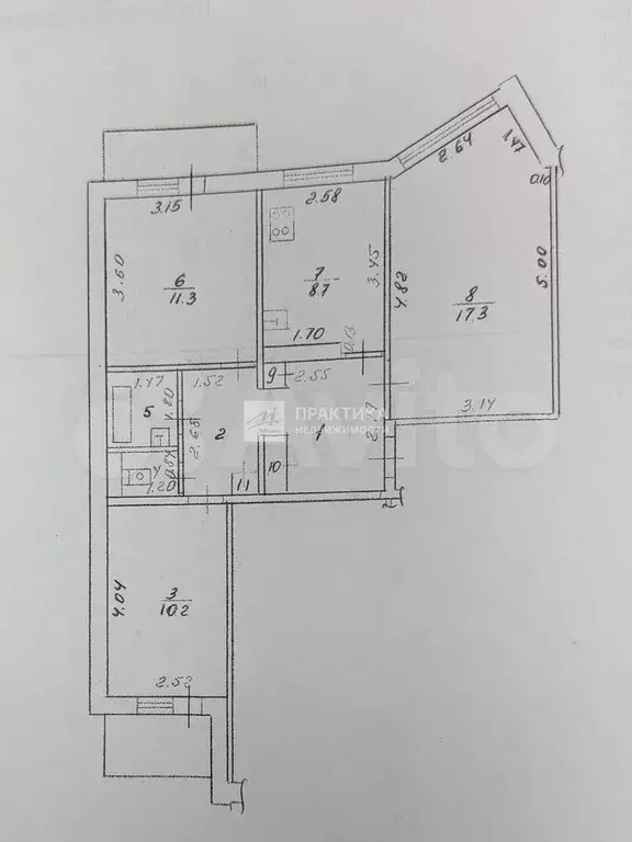 3-к. квартира, 62,2 м, 9/9 эт. - Фото 0