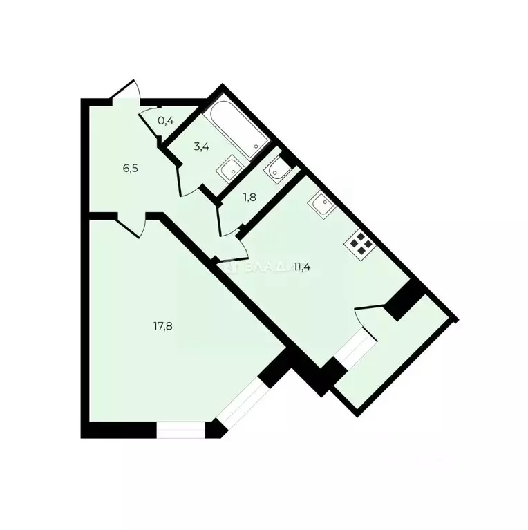 1-к кв. Санкт-Петербург просп. Энгельса, 132к1 (44.3 м) - Фото 2