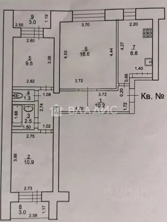 3-к кв. Башкортостан, Стерлитамак Коммунистическая ул., 73 (60.0 м) - Фото 2