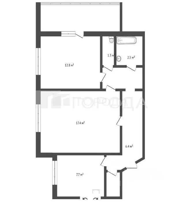 2-к кв. Алтайский край, Барнаул ул. Юрина, 202В (57.2 м) - Фото 1