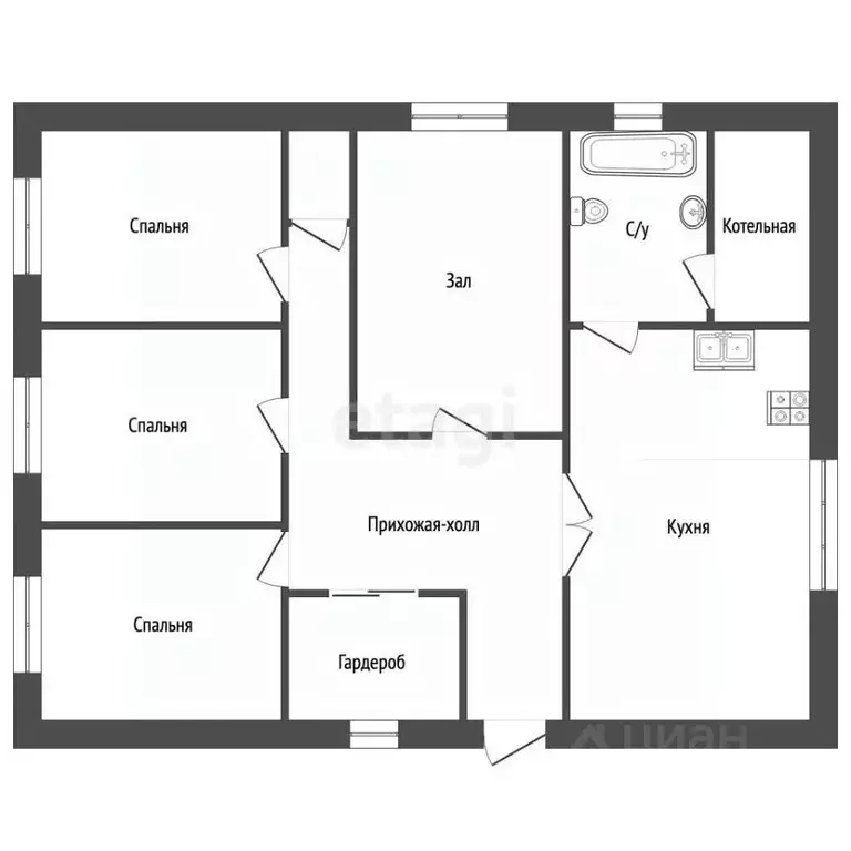 Дом в Татарстан, Менделеевск Полевая ул., 6Д (134 м) - Фото 1