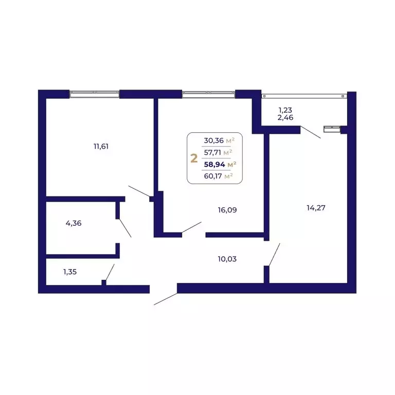 2-комнатная квартира: Уфа, жилой район Затон-Восточный, ЖК Паруса ... - Фото 1