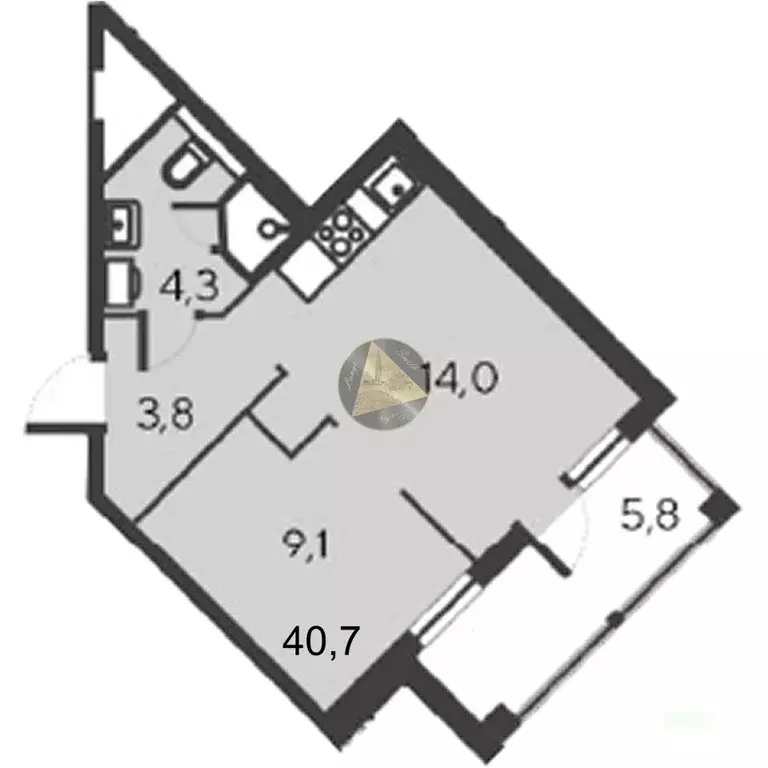 1-к кв. Крым, Евпатория городской округ, Заозерное пгт ул. Аллея ... - Фото 2