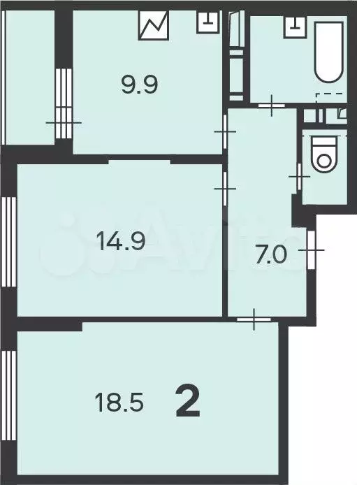 Аукцион: 2-к. квартира, 55,7 м, 14/33 эт. - Фото 1