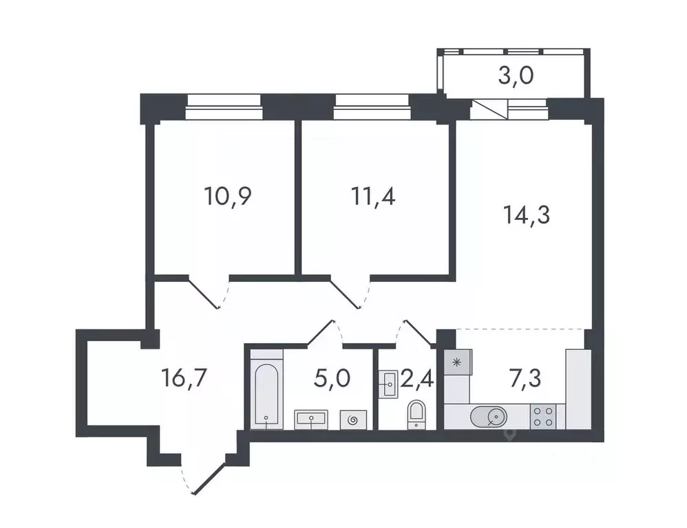 3-к кв. Кировская область, Киров ул. Чистопрудненская, 13 (71.0 м) - Фото 0