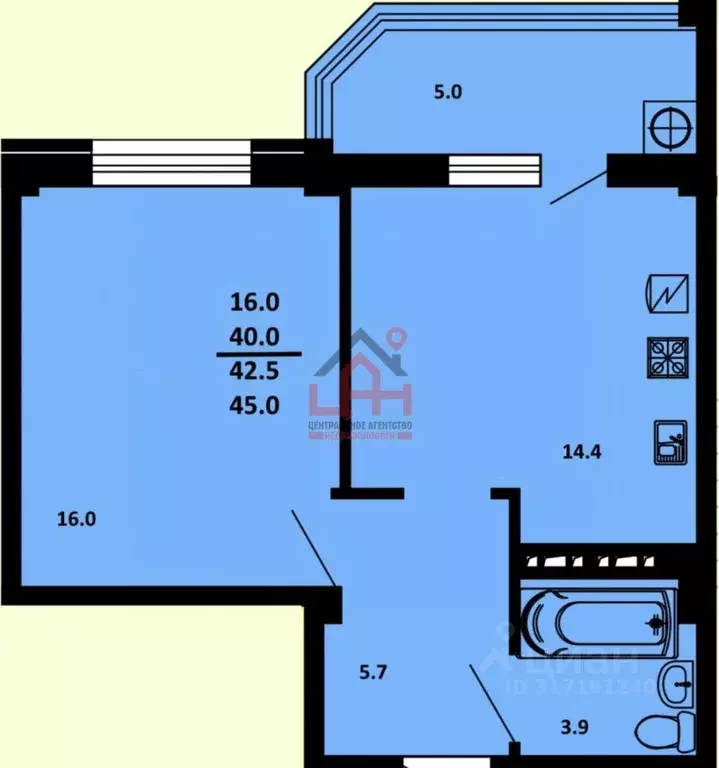 1-к кв. Ставропольский край, Ессентуки ул. Шмидта, 92 (47.7 м) - Фото 1