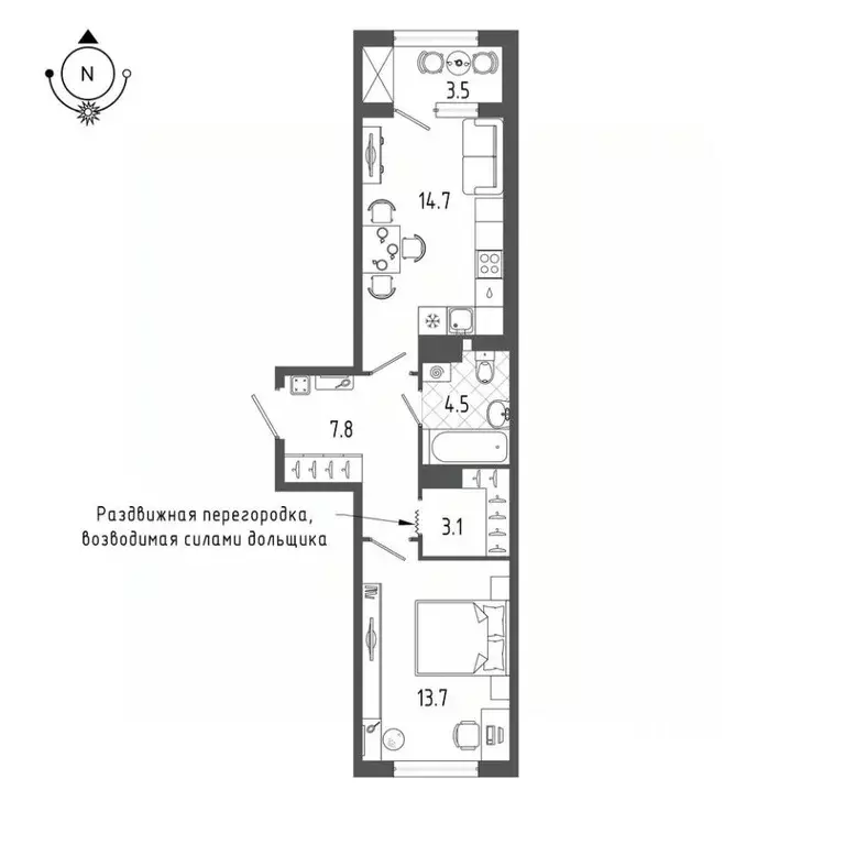 1-к кв. Санкт-Петербург бул. Измайловский, 9 (45.7 м) - Фото 0