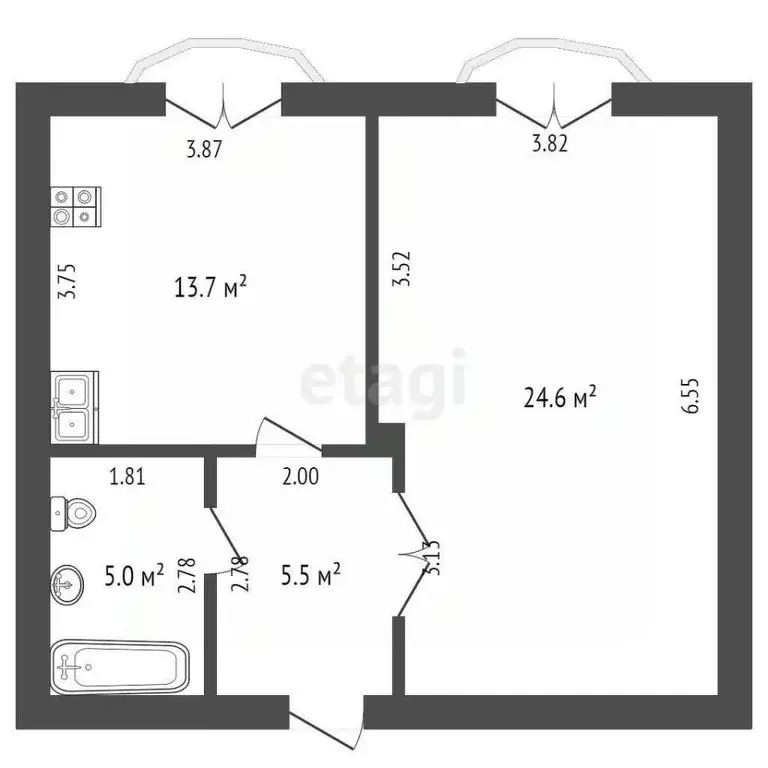 2-к кв. Ставропольский край, Кисловодск ул. Титова (44.0 м) - Фото 2