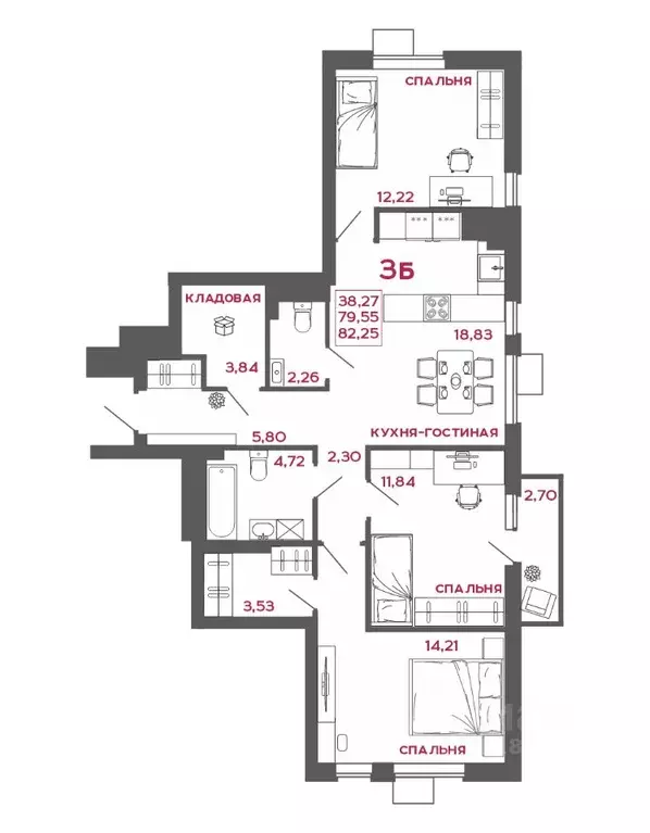 3-к кв. Пензенская область, Пенза Микрорайон Новобережье жилой ... - Фото 1