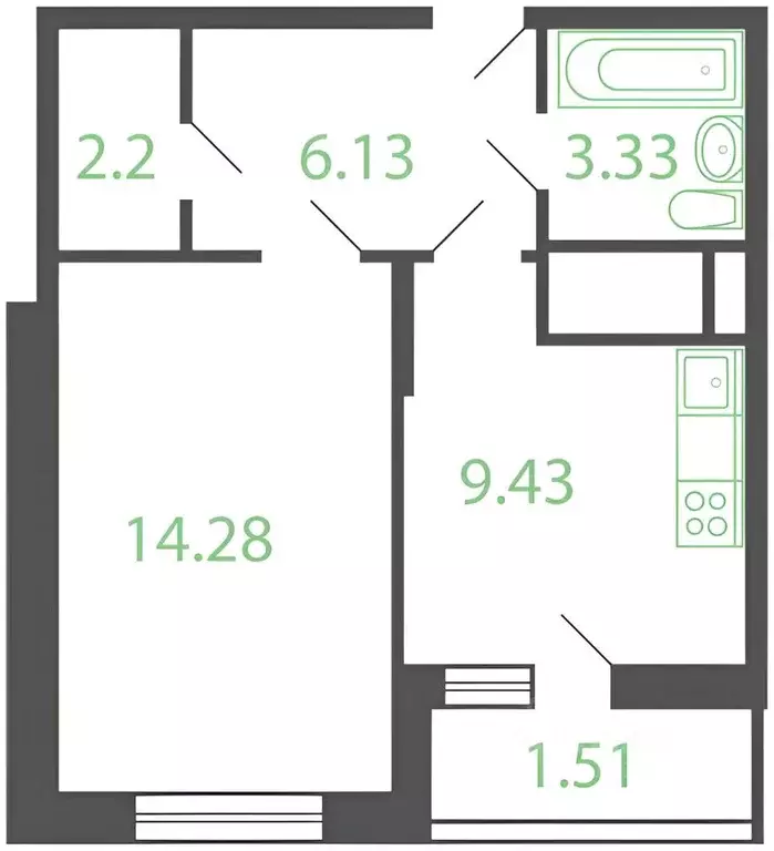 1-к кв. Московская область, Котельники Новые Котельники мкр, 16 (40.0 ... - Фото 2