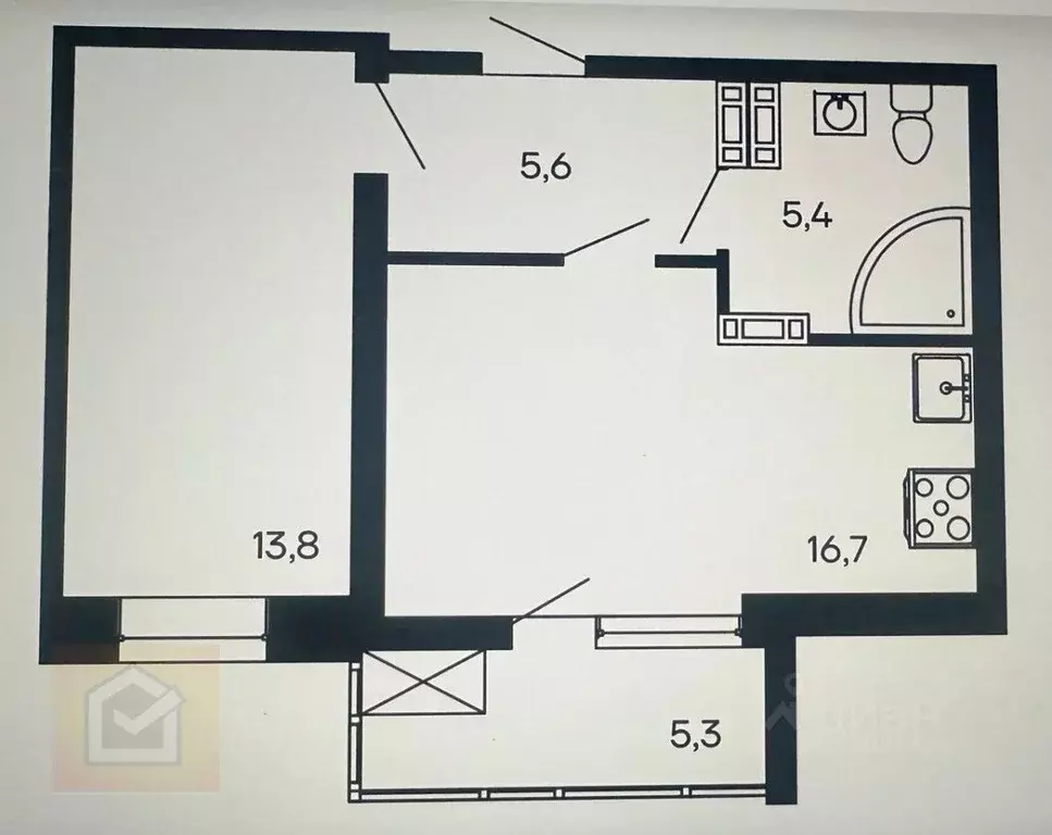 Комната Севастополь ул. Токарева, 18 (30.1 м) - Фото 2