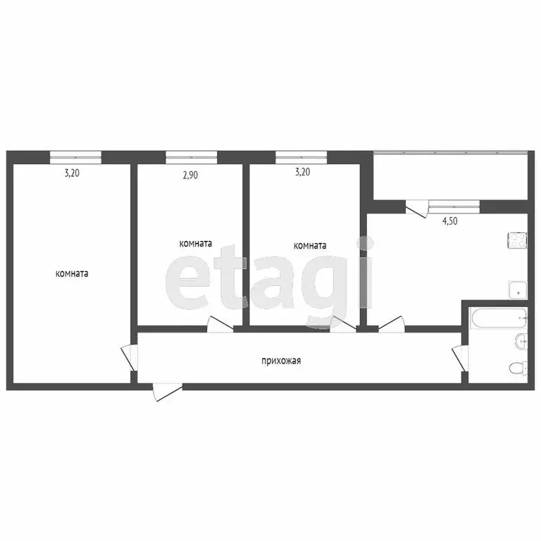 3-комнатная квартира: Ялуторовск, Тюменская улица, 181 (73.3 м) - Фото 1